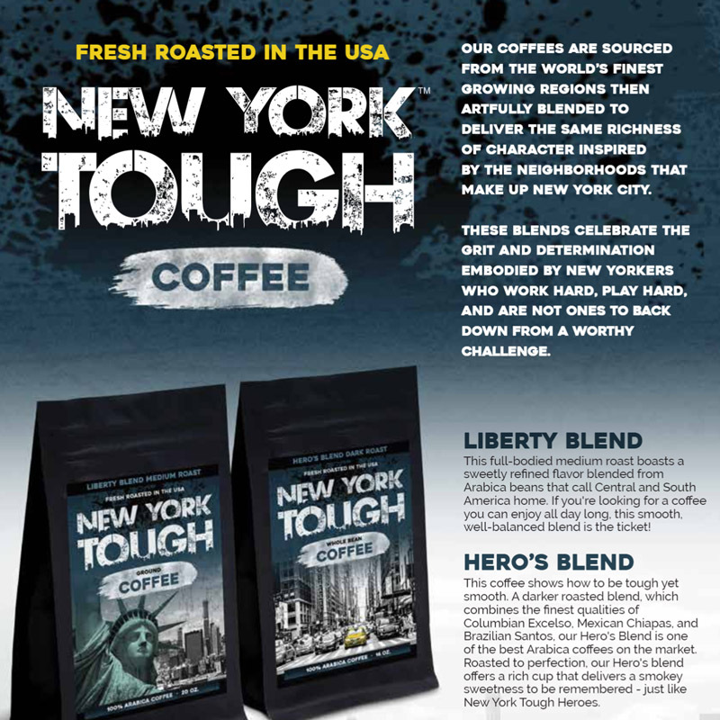 New York Tough™ Coffee Packaging and Sell Sheet Design